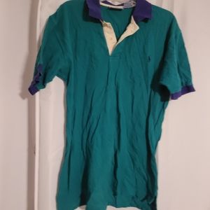 Vintage Colorblock Polo Purple & Teal